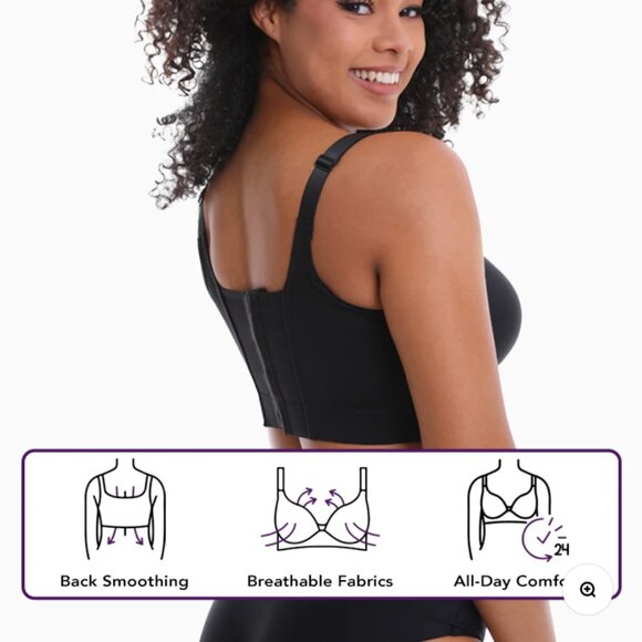 Shapedly Back Smoothing Shaping Bra - 40 / DDD(F) / Black - Picture 2 of 4